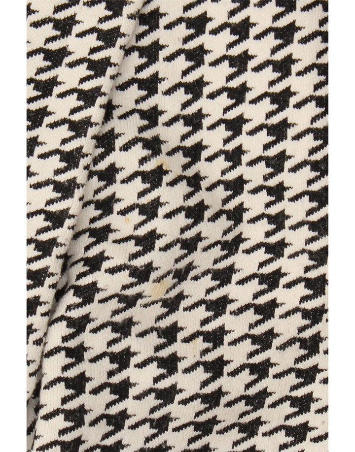 Zara Womens Oversized Overcoat UK 10 Small Black Houndstooth Viscose