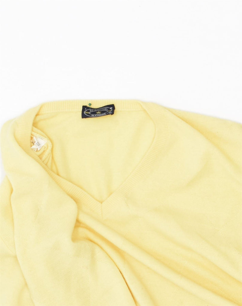 VINTAGE Mens Crew Neck Jumper Sweater XL Yellow Acrylic | Vintage Vintage | Thrift | Second-Hand Vintage | Used Clothing | Messina Hembry 