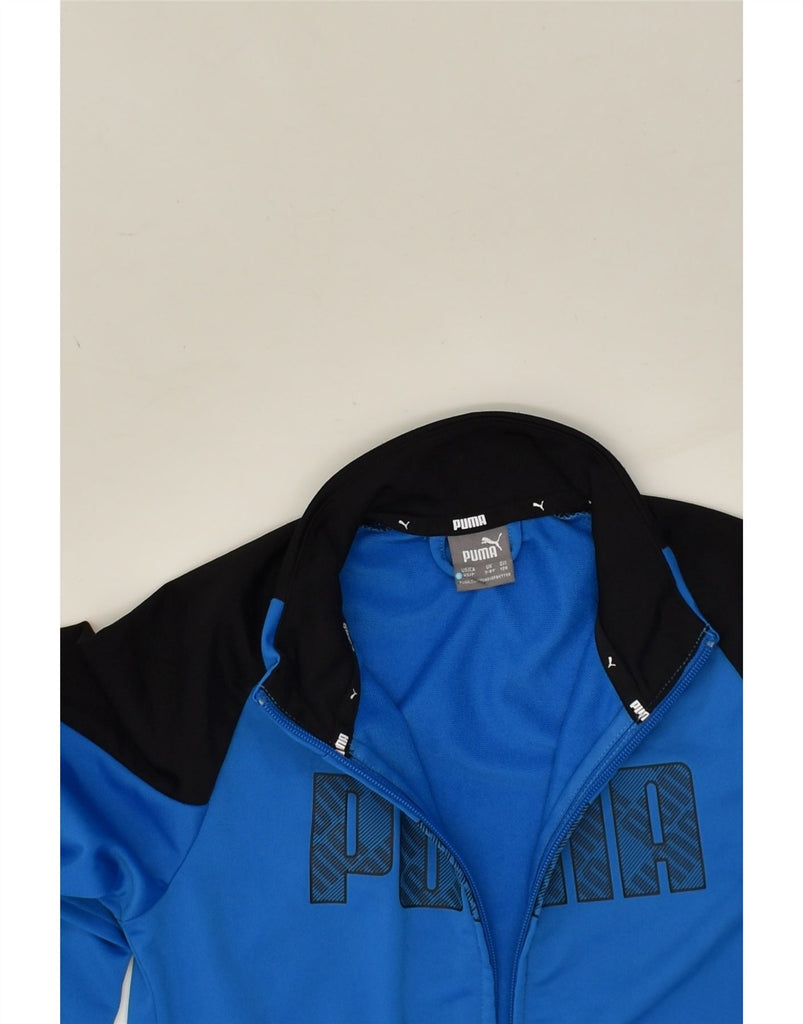 PUMA Boys Graphic Tracksuit Top Jacket 7-8 Years  Blue Colourblock | Vintage Puma | Thrift | Second-Hand Puma | Used Clothing | Messina Hembry 