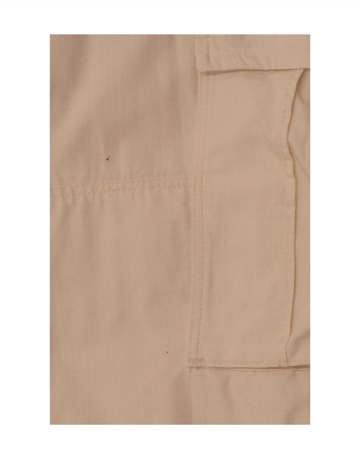 DICKIES Mens Straight Cargo Trousers W34 L32 Off White Cotton