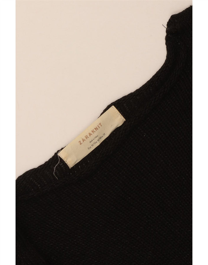 Zara Womens Boat Neck Jumper Sweater UK 12 Medium Black