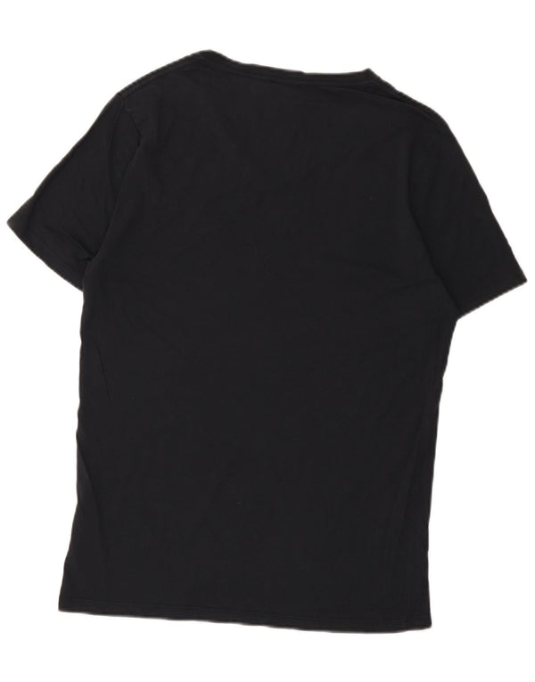 Reiss Mens T-Shirt Top Medium Black Cotton