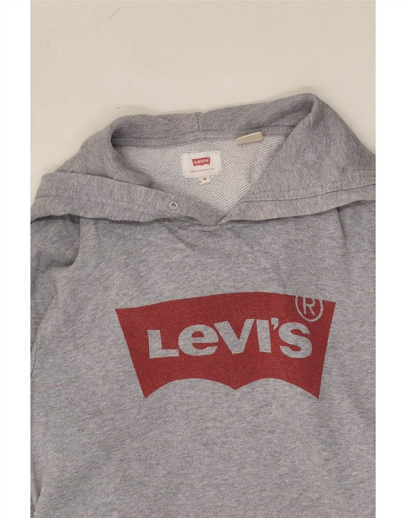 LEVI'S Mens Graphic Hoodie Jumper Medium Grey Cotton | Vintage Levi's | Thrift | Second-Hand Levi's | Used Clothing | Messina Hembry 