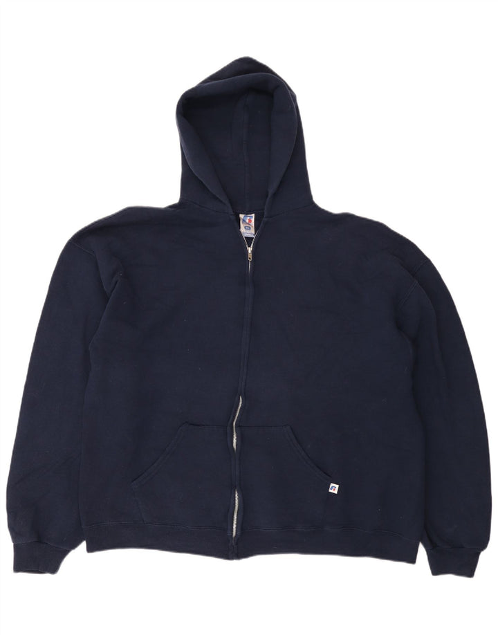 RUSSELL ATHLETIC Womens Dri-Power Zip Hoodie Sweater UK 18 XL Navy Blue
