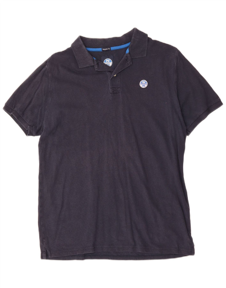 North Sails Mens Regular Fit Polo Shirt Medium Navy Blue Cotton