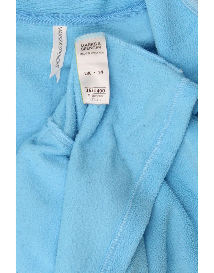 Marks & Spencer Womens Fleece Jacket UK 14 Large Blue Polyester