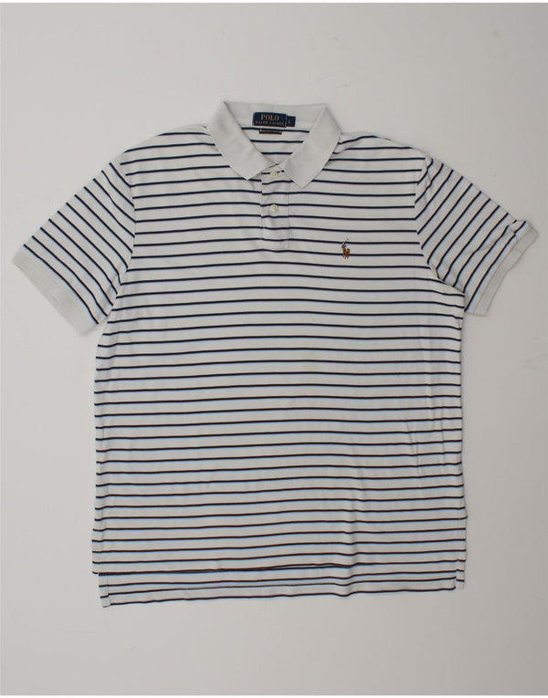 Polo Ralph Lauren Mens Polo Shirt Large White Striped
