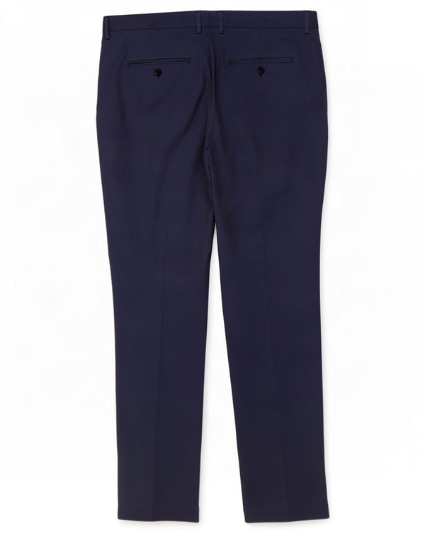 Zara Mens Slim Fit Suit Trousers EU 46 XL W36 L35 Navy Blue Polyester