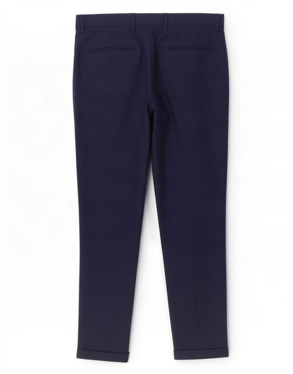 Zara Mens Straight Chino Trousers EU 40 Medium W31 L27 Navy Blue Polyester