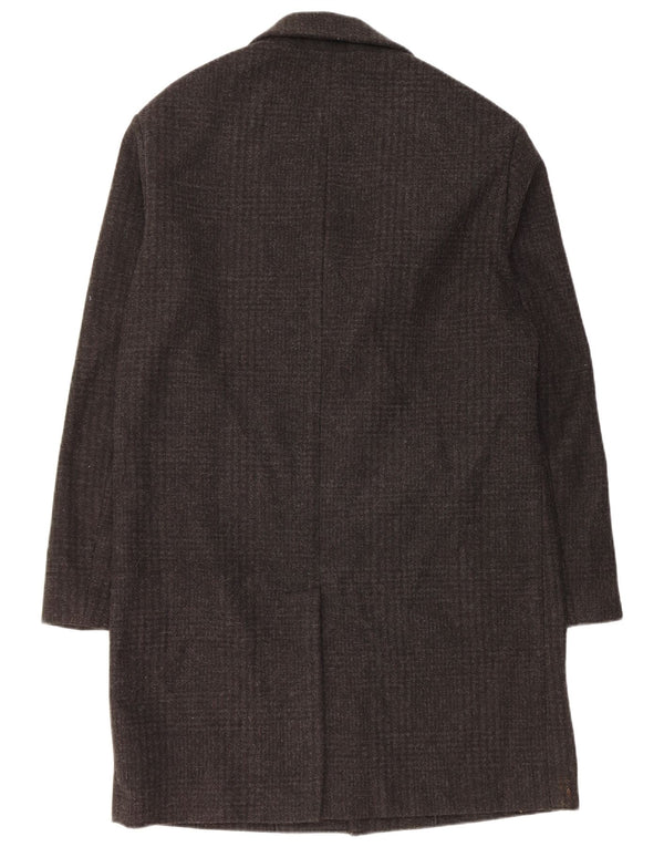 Zara Mens Overcoat UK 40 Large Black Polyester
