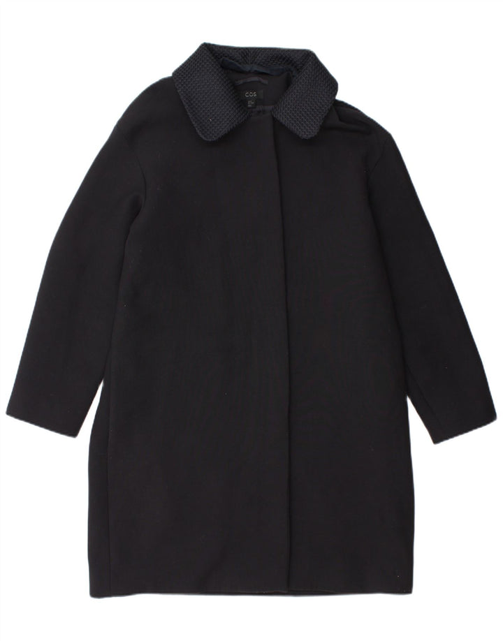COS Womens Overcoat EU 38 Medium Navy Blue Polyester