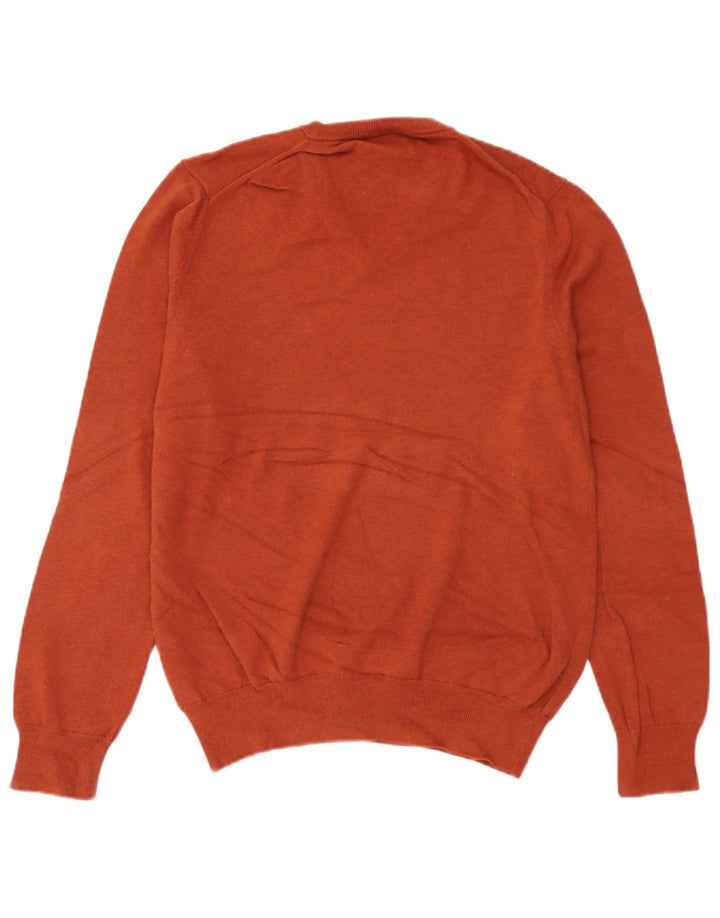 Marks & Spencer Mens V-Neck Jumper Sweater Medium Brown Cotton