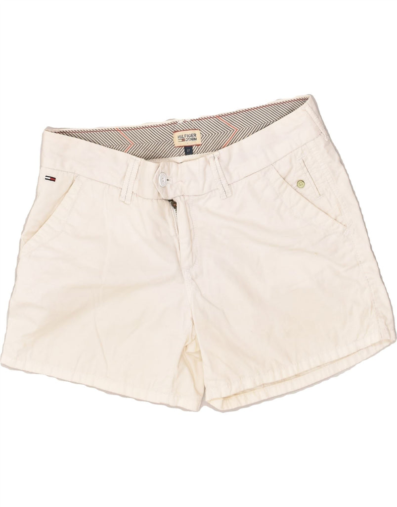 TOMMY HILFIGER Womens Chino Shorts W27 Small Off White Cotton | Vintage Tommy Hilfiger | Thrift | Second-Hand Tommy Hilfiger | Used Clothing | Messina Hembry 