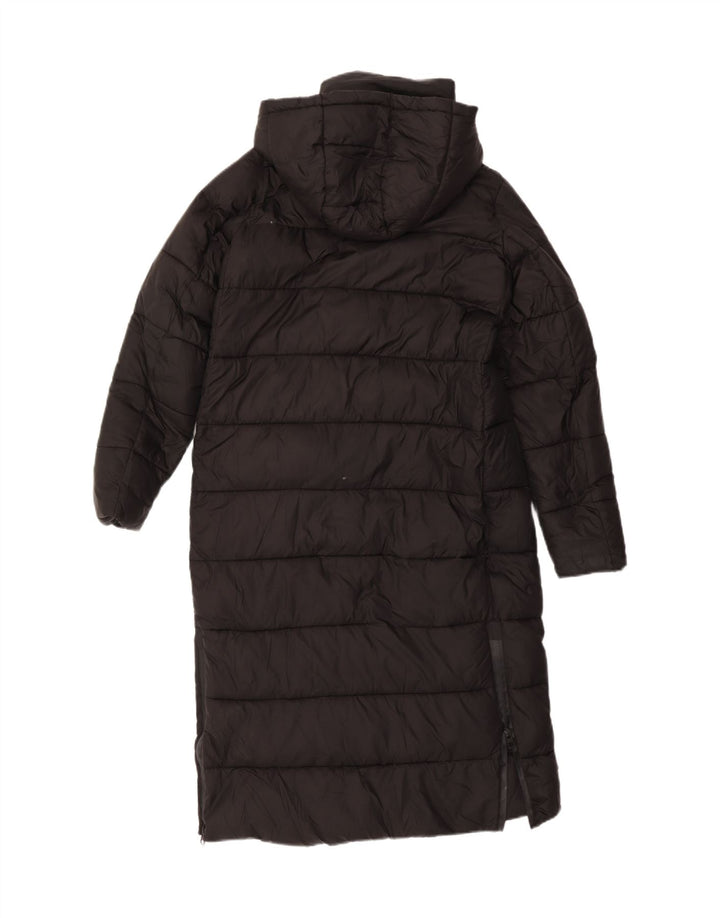 ZARA Womens Oversized Hooded Padded Coat UK 10 Small Black Polyester