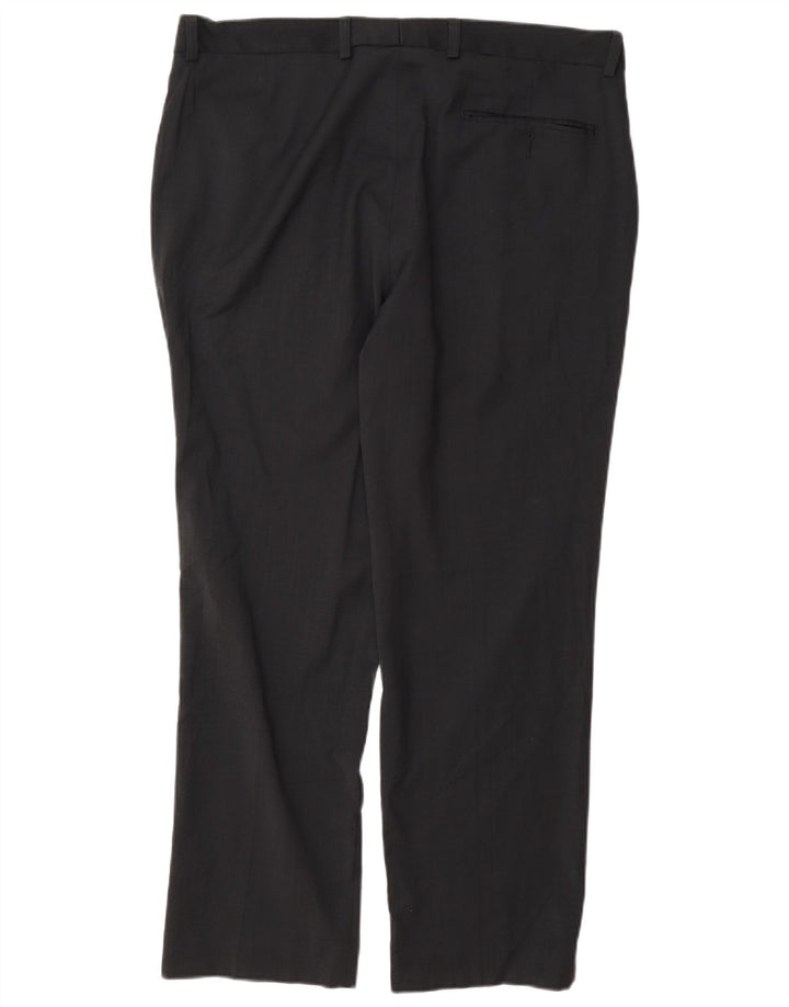 Marks & Spencer Mens Regular Fit Suit Trousers W36 L29 Navy Blue Wool