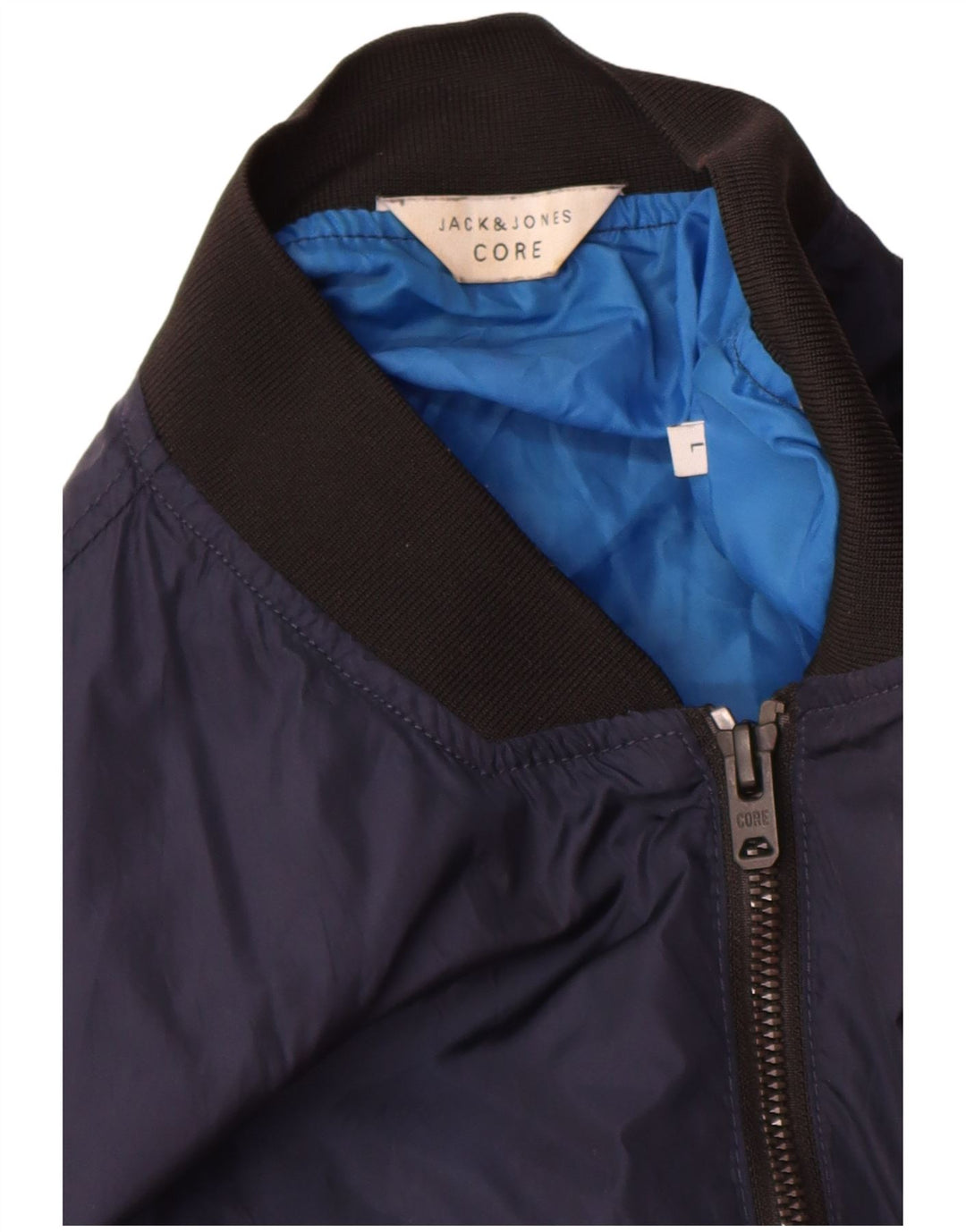 Jack & Jones Mens Bomber Jacket UK 40 Large Navy Blue Nylon