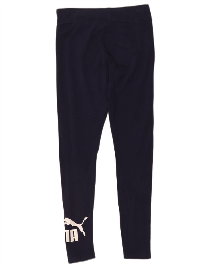 Puma Womens Graphic Leggings UK 10 Small Navy Blue