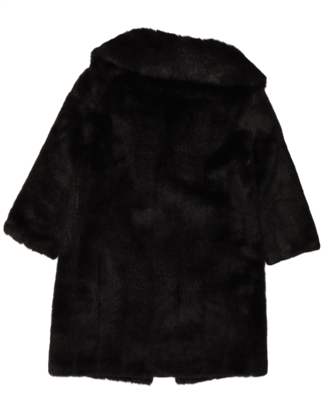 Glenoit Womens Faux Fur Overcoat UK 14 Large Black