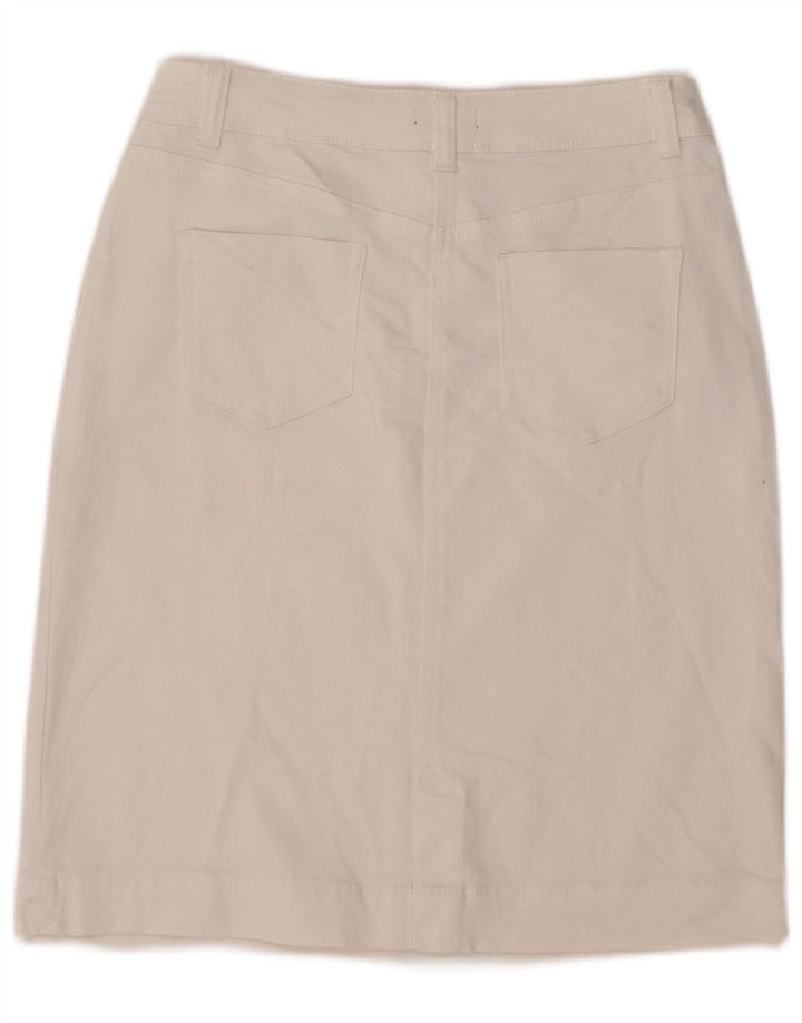 M&Co Womens Denim Skirt UK 10 Small W30 White Cotton