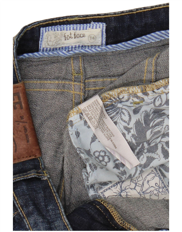 FAT FACE Womens Cropped Jeans UK 14 Large W34 L24 Navy Blue Cotton