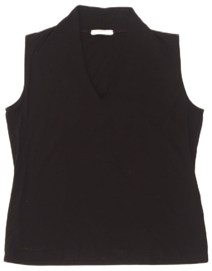 Marks & Spencer Womens Vest Top UK 16 Large  Black Viscose