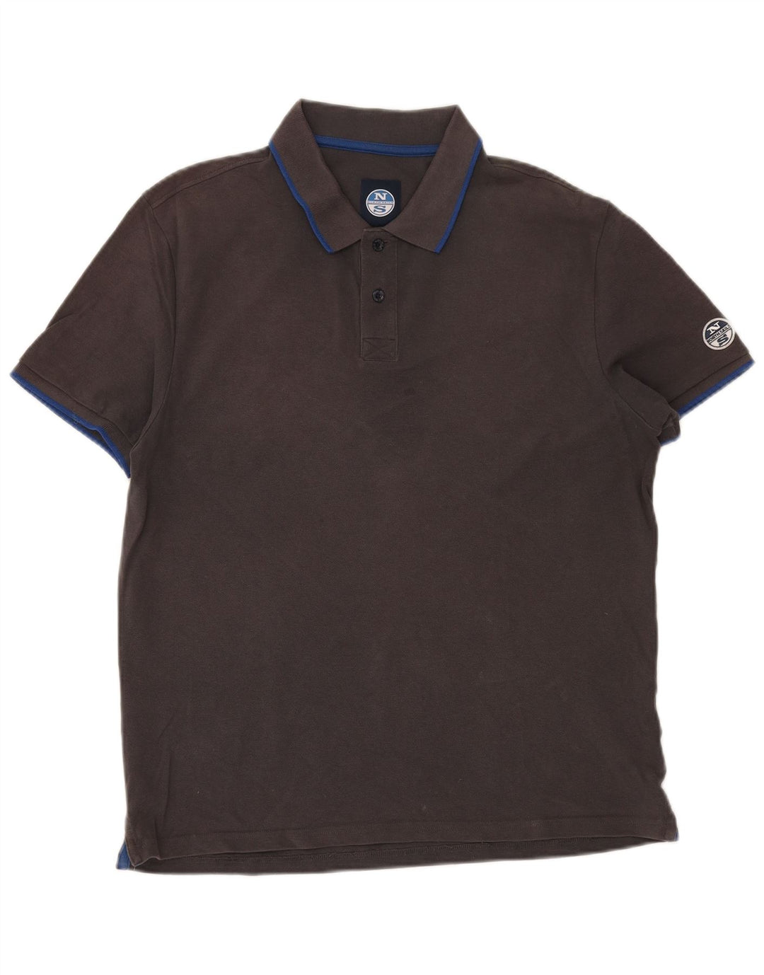 NORTH SAILS Mens Polo Shirt Large Grey Cotton