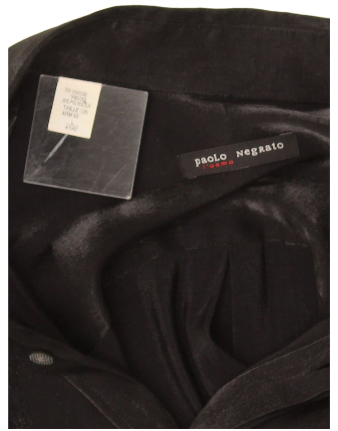 Paolo Negrato Mens Shirt Size 41/42 Large Black Viscose
