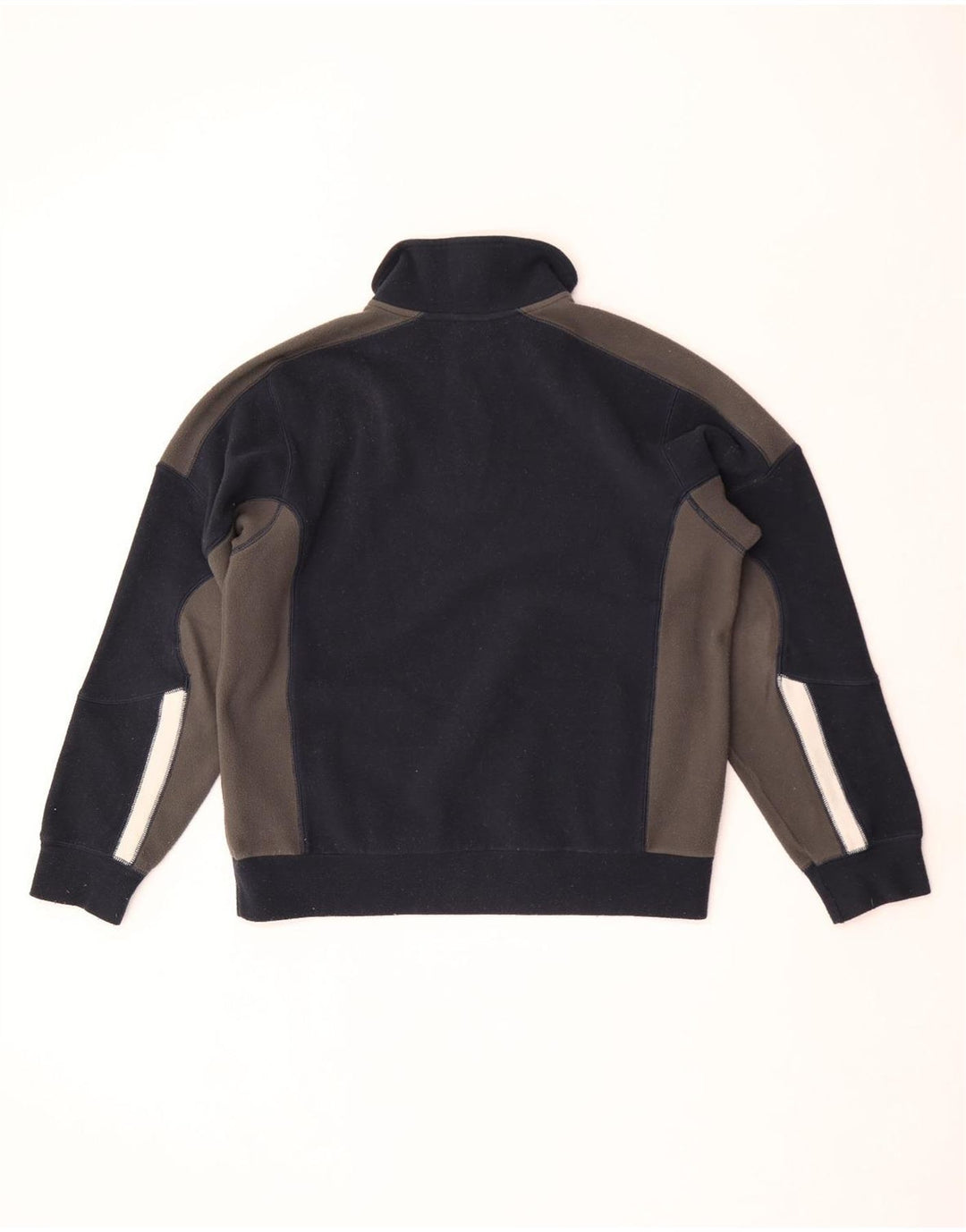 Diadora Mens Zip Neck Fleece Jumper Medium Navy Blue Colourblock Polyester
