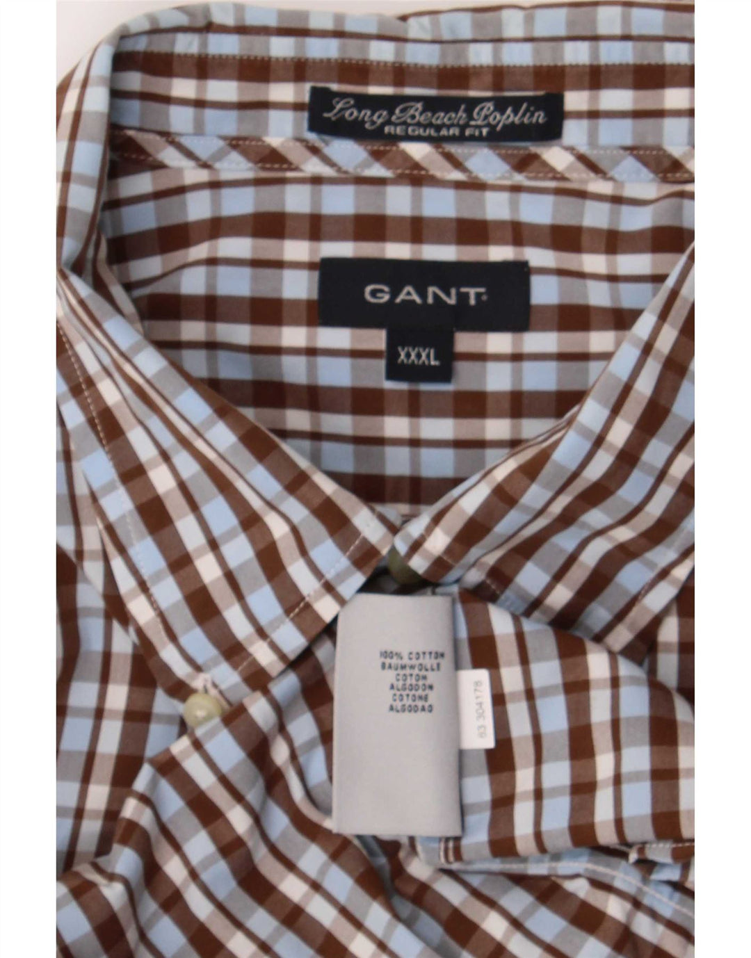 Gant Mens Regular Fit Shirt 3XL Brown Check Cotton