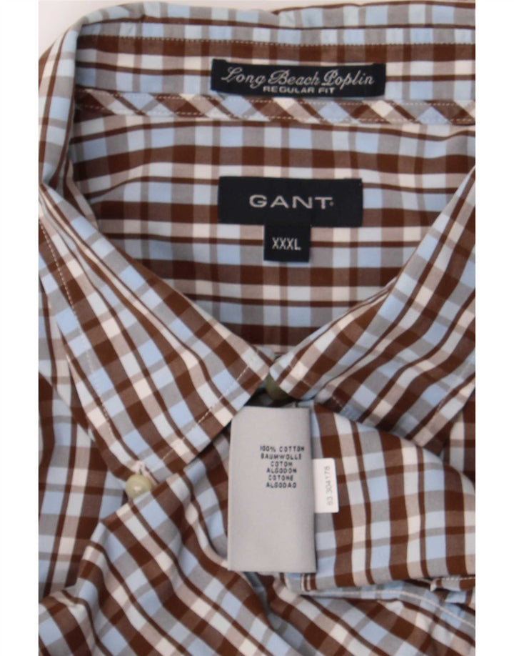 Gant Mens Regular Fit Shirt 3XL Brown Check Cotton