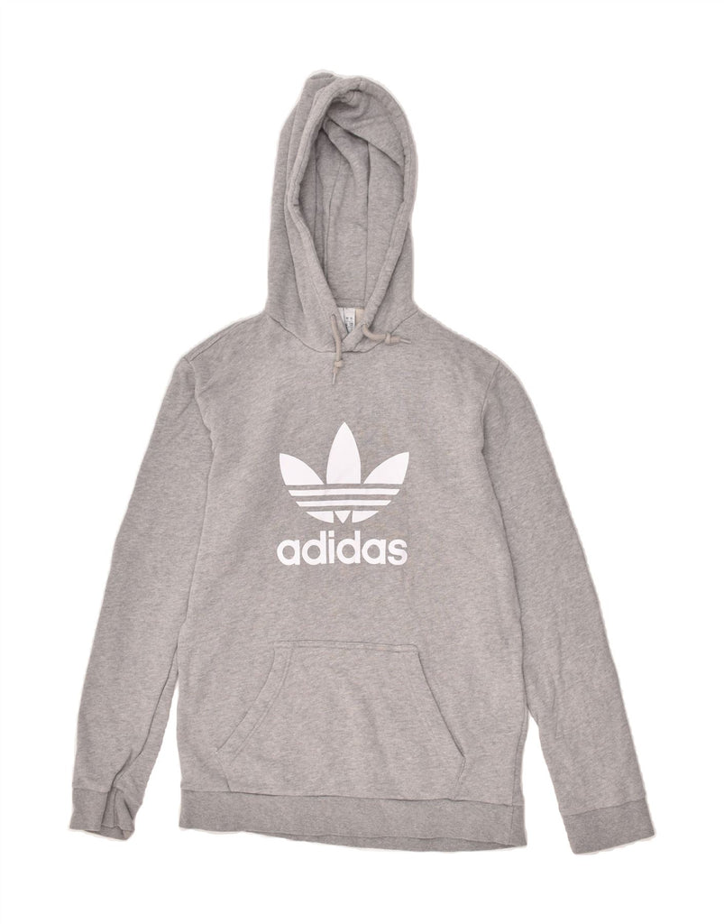 ADIDAS Mens Graphic Hoodie Jumper Small Grey Cotton | Vintage Adidas | Thrift | Second-Hand Adidas | Used Clothing | Messina Hembry 