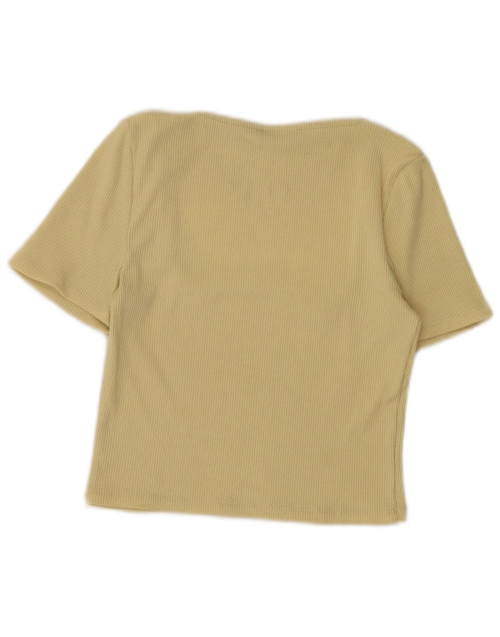 ZARA Womens Crop T-Shirt Top UK 12 Medium Yellow