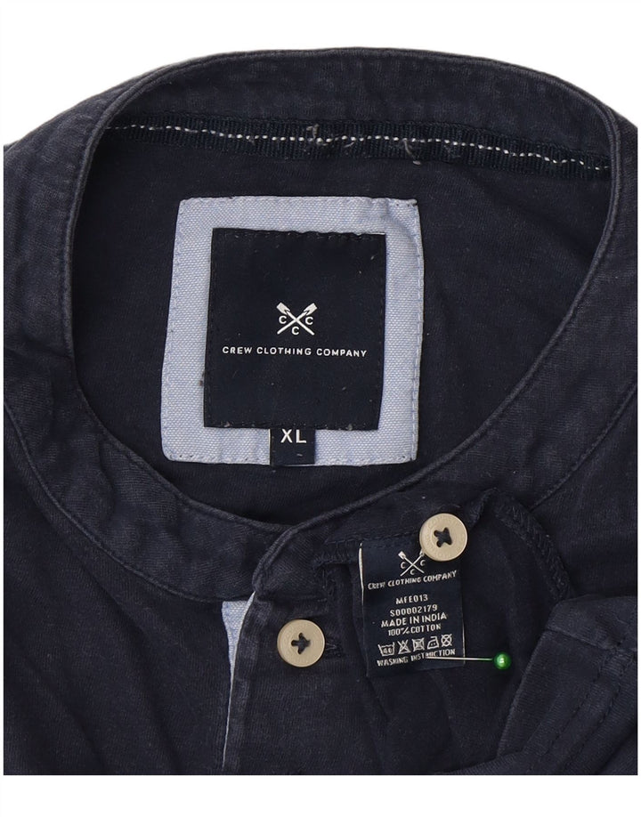 Crew Clothing Mens Top Long Sleeve XL Navy Blue Cotton