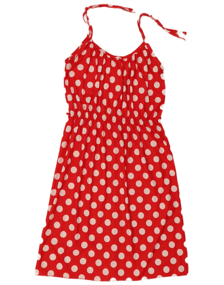 Vintage Womens Sundress UK 18 XL Red Polka Dot