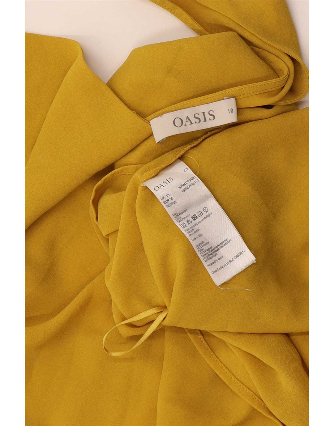 Oasis Womens Cami Top UK 10 Small Yellow Polyester