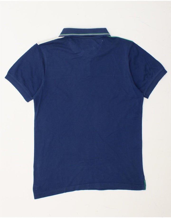 HARMONT & BLAINE Mens Narrow Fit Polo Shirt Small Blue Colourblock Cotton