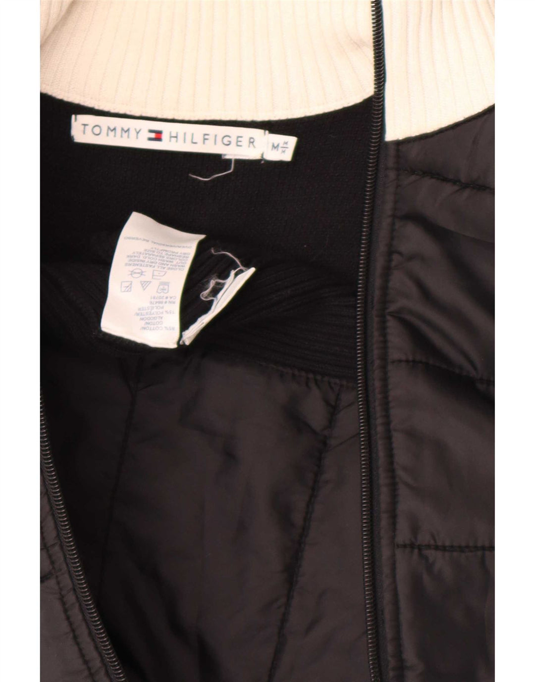 Tommy Hilfiger Womens Gilet UK 12 Medium Black Colourblock Cotton