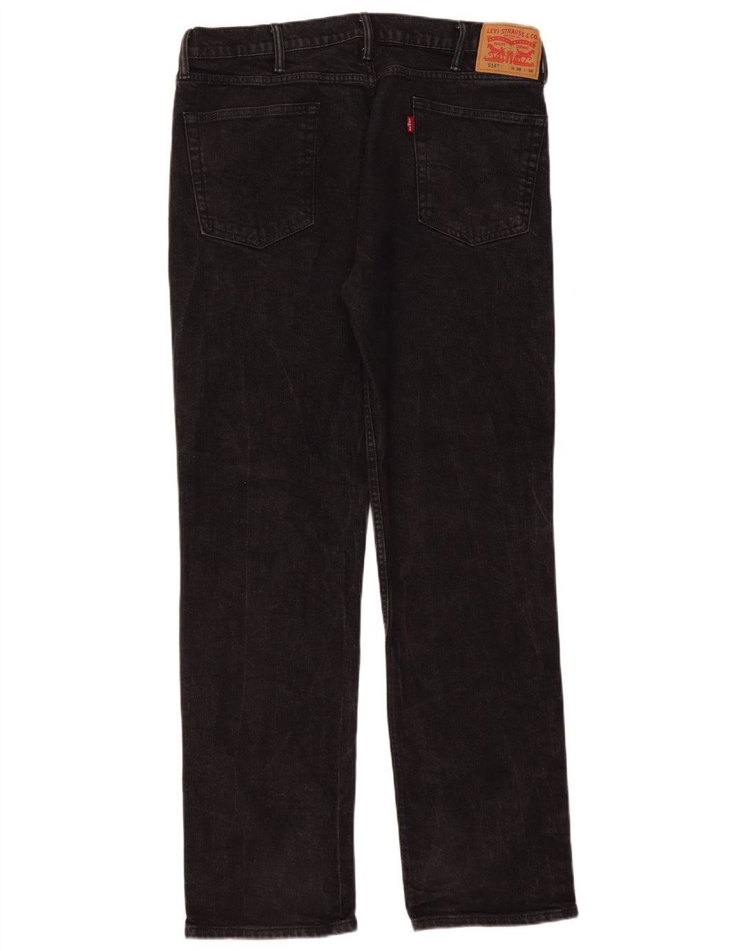Levi's Mens 514 Straight Jeans W38 L34 Black Cotton