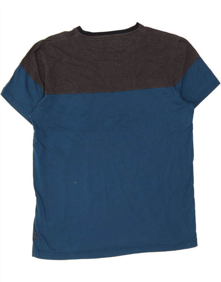 TED BAKER Mens T-Shirt Top Size 4 Large Blue Colourblock Cotton Vintage Ted Baker and Second-Hand Ted Baker from Messina Hembry 