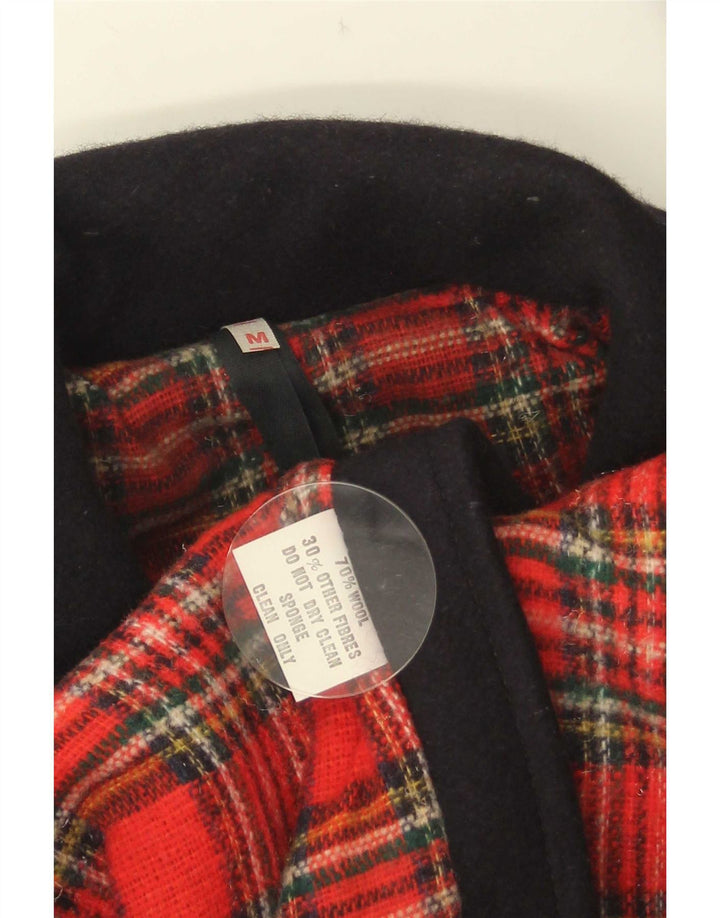 Vintage Mens Bomber Jacket UK 38 Medium Navy Blue Colourblock Wool
