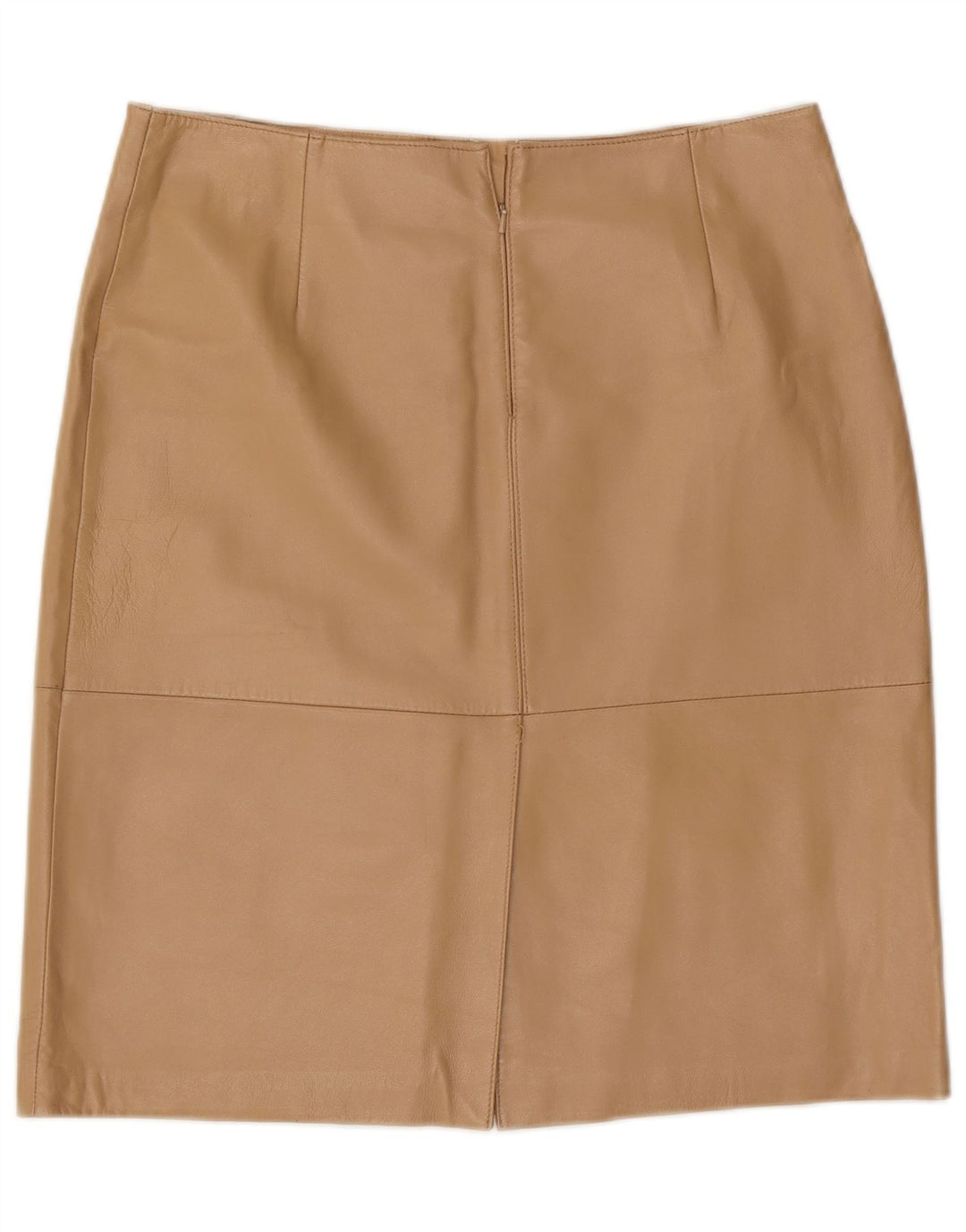 Stefanel Womens Leather Skirt IT 48 XL W34  Beige Leather