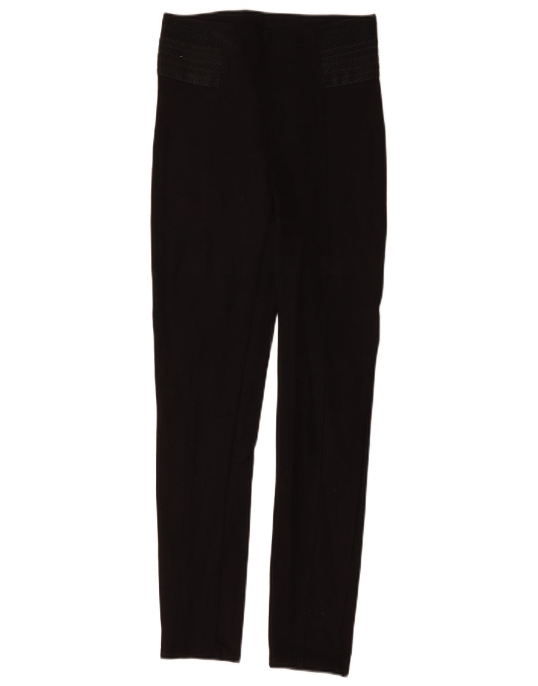 Zara Womens Slim Casual Trousers Small W26 L28 Black Polyethylene