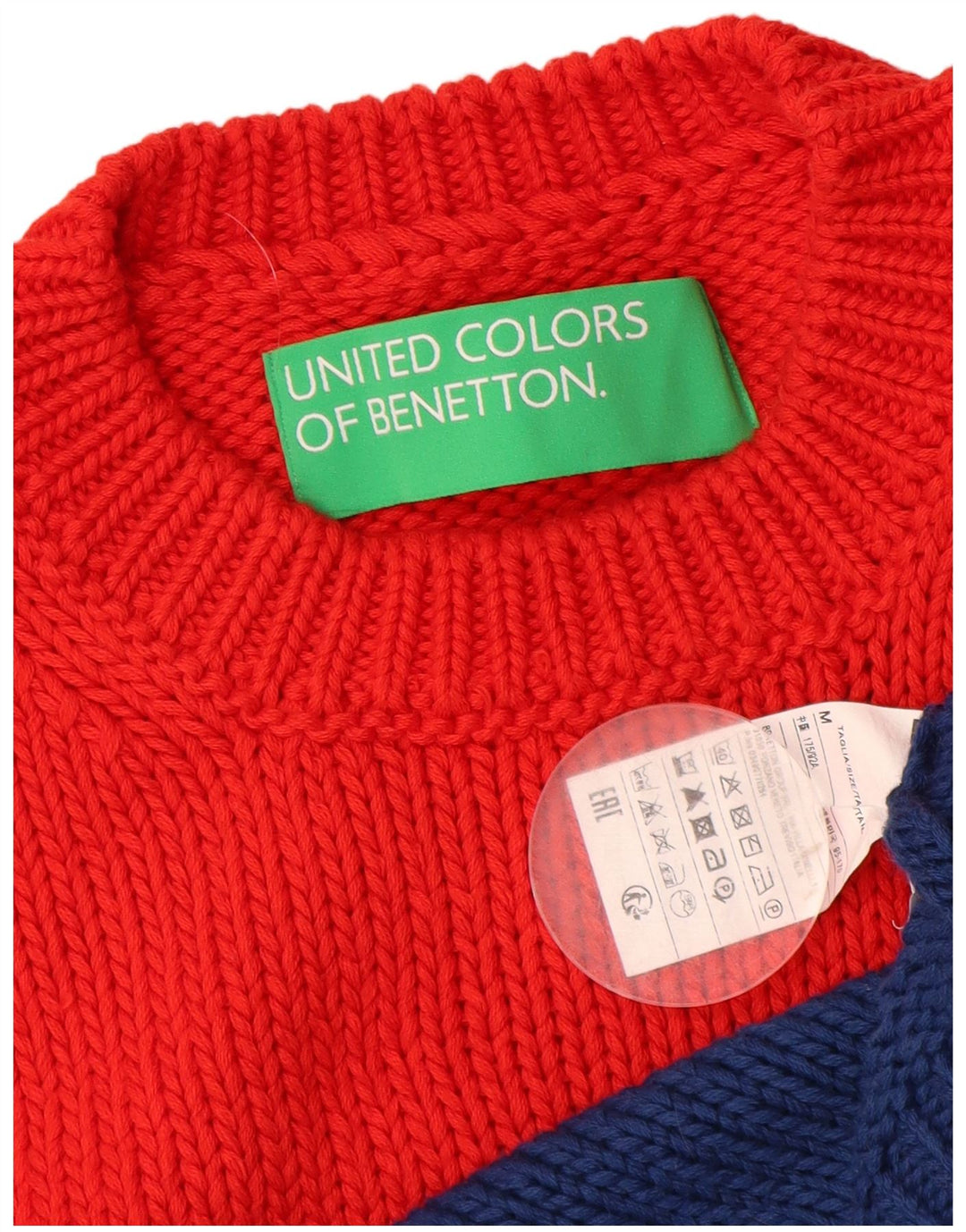 BENETTON Womens Crew Neck Jumper Sweater UK 14 Medium Multicoloured