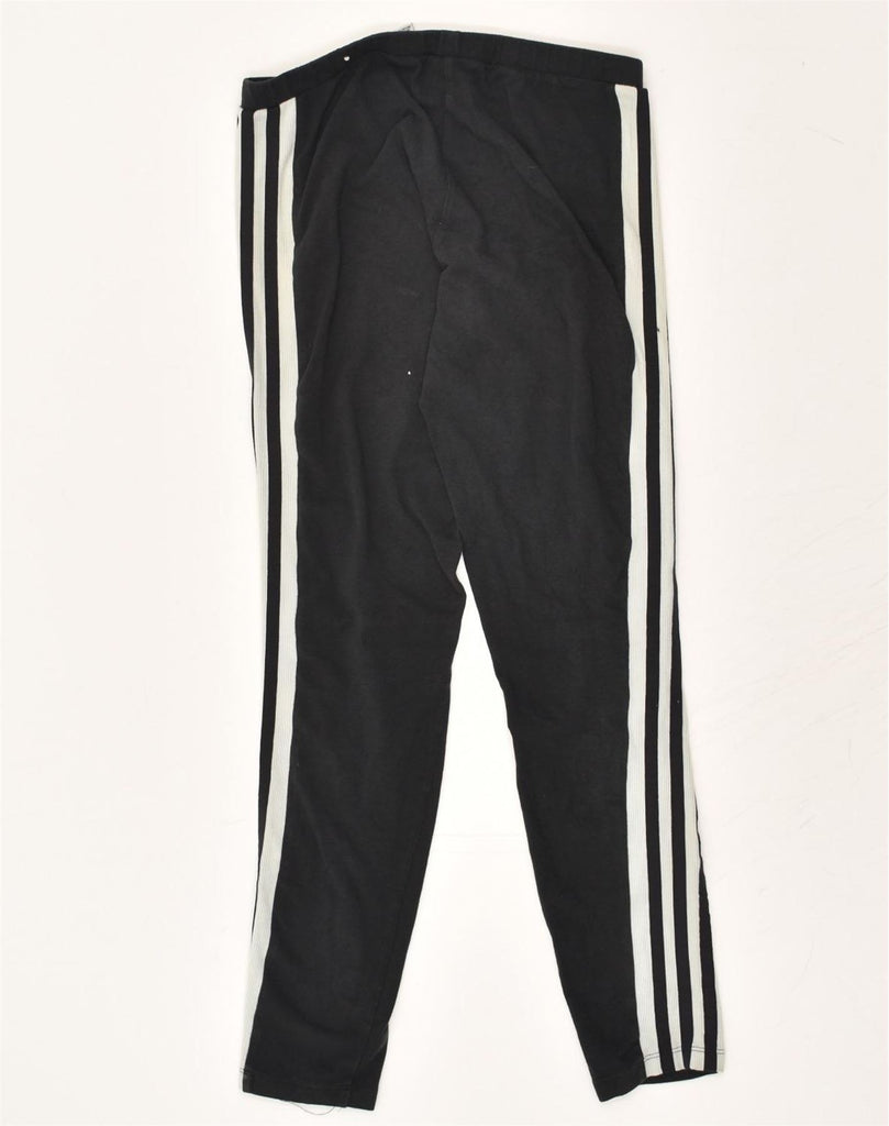 ADIDAS Womens Leggings UK 14 Medium Black Cotton | Vintage Adidas | Thrift | Second-Hand Adidas | Used Clothing | Messina Hembry 