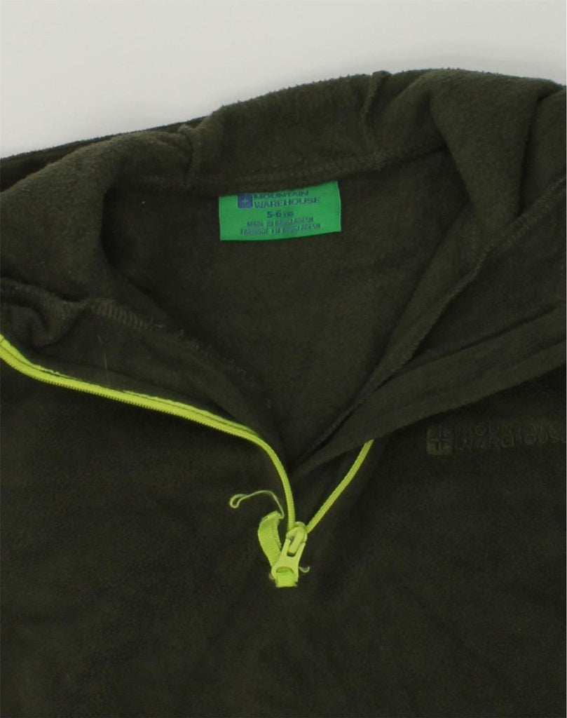 MOUNTAIN WAREHOUSE Boys Fleece Hoodie Jumper 5-6 Years Green Polyester | Vintage Mountain Warehouse | Thrift | Second-Hand Mountain Warehouse | Used Clothing | Messina Hembry 