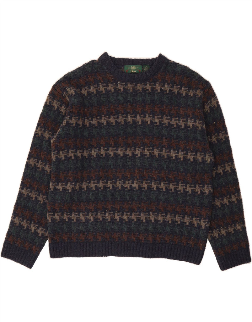 ORVIS Mens Boat Neck Jumper Sweater XL Navy Blue Striped Wool Vintage Orvis and Second-Hand Orvis from Messina Hembry 