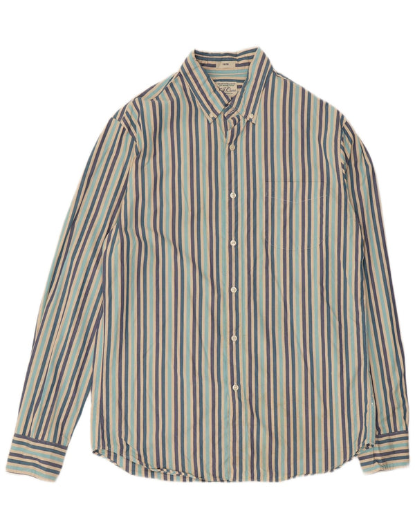 J. Crew Mens Slim Shirt Medium Multicoloured Pinstripe Cotton