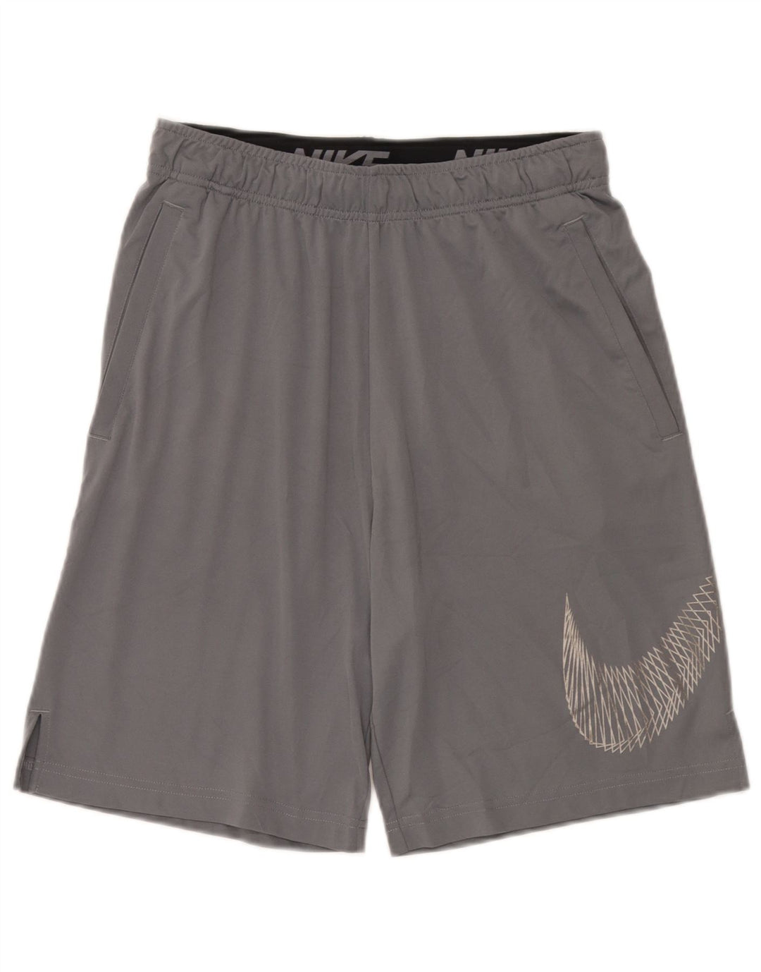 Nike Mens Dri Fit Graphic Sport Shorts Medium Grey Polyester