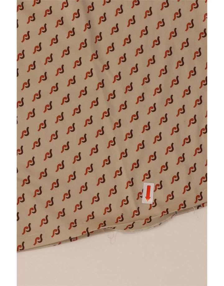 VINTAGE Womens Pullover Shirt UK 16 Large Beige Geometric