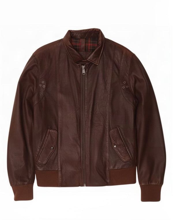 Conbipel Mens Leather Jacket IT 48 Medium Brown